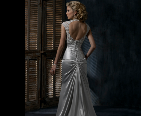 wedding dress with a fun back and a strap or two... suggestions? :  wedding dress fun back straps Maggie4
