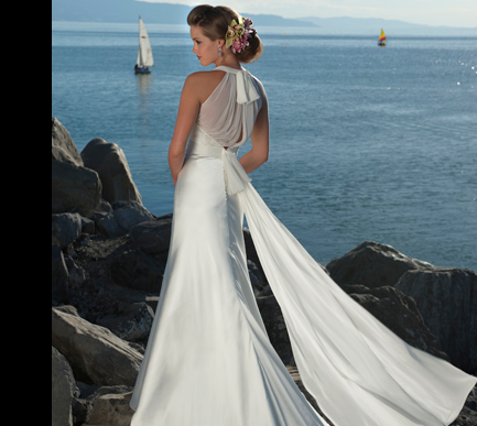 wedding dress with a fun back and a strap or two... suggestions? :  wedding dress fun back straps Maggie 3
