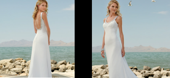 wedding dress with a fun back and a strap or two... suggestions? :  wedding dress fun back straps Maggie Dress
