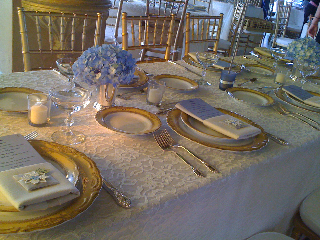 Centerpieces for family style dinner :  wedding Table W Julep Cup