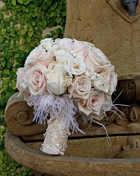 Post Your Autumn Wedding Bouquets wedding 7548 Lace Feather Bouquet Jpg