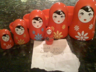 Surprise proposal story! :  wedding proposal Nesting Dolls