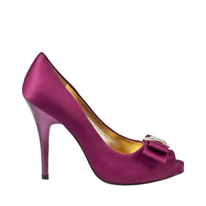 What kind of shoes should i wear?? :  wedding gown dress lace shoes ivory help ELKE LS FUCHSIA LUSTER SATIN Large