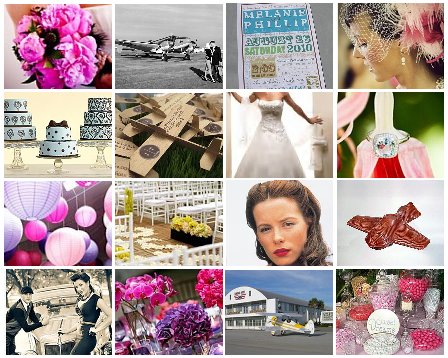 1940s Airplane Inspired Wedding in Shades of Pink