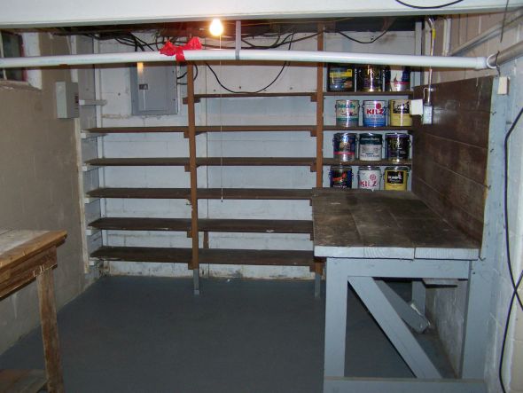 House pictures : wedding house BasementShelves1