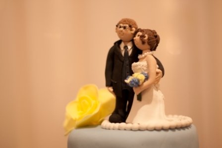 The cake decorator makes her own cake wedding blue cake penguin
