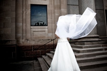 A cathedral veil for a cathedral wedding..
