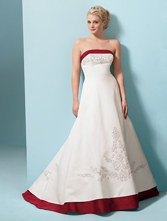 Red and White Wedding Dress