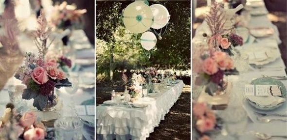 Please share pictures of centerpieces on rectangle tables :  wedding rectangle tables centerpieces flowers candles round tables Inspo2