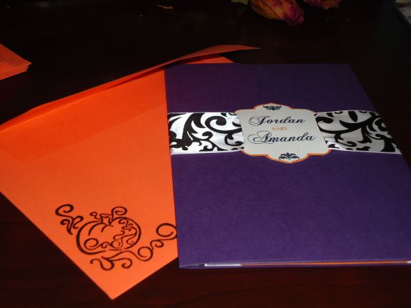 My DIY October Wedding Invites :  wedding diy invites pocket fold october wedding Meep 017