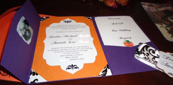My DIY October Wedding Invites :  wedding diy invites pocket fold october wedding Meep 018 Fuzz 2