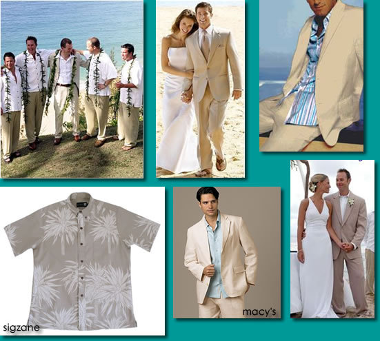 Groom beach wedding apparel