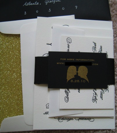 My Semi-Homemade Invitation Suite :  wedding invitations diy invitation suite letterpress gocco Wbinsides