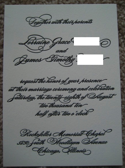 My Semi-Homemade Invitation Suite :  wedding invitations diy invitation suite letterpress gocco Wbinvite