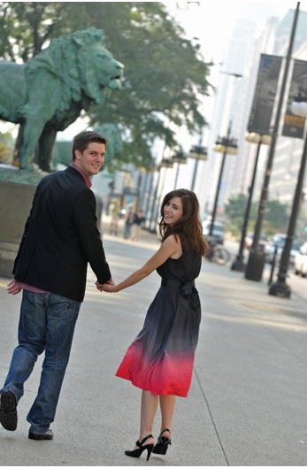 Engagement Pics in the Loop, Chicago by Bella Pictures