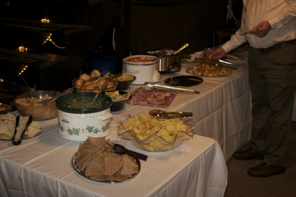 WEDDING DAY Food Heavy hors d'oeuvres buffet from BJ's and chocolate 