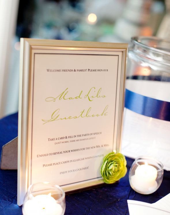 DIY Mad Libs Guest Book :  wedding blue navy diy Guestbook 2