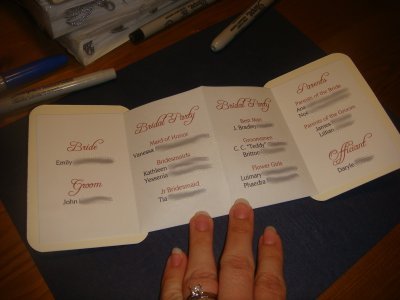 Our teeny accordion-fold programs :  wedding Programs2