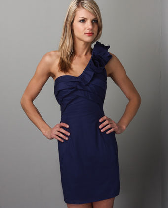 What do you think of this dress? :  wedding dress navy bridesmaid one shoulder Barmitzvah Dress