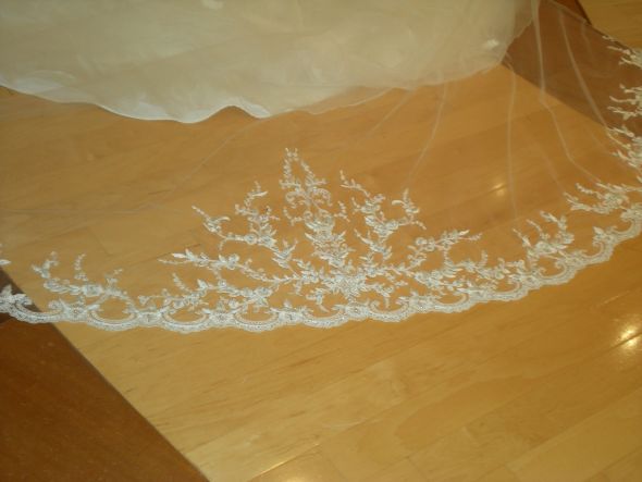 calling all Lazaro ladies! :  wedding dress lazaro veil 042