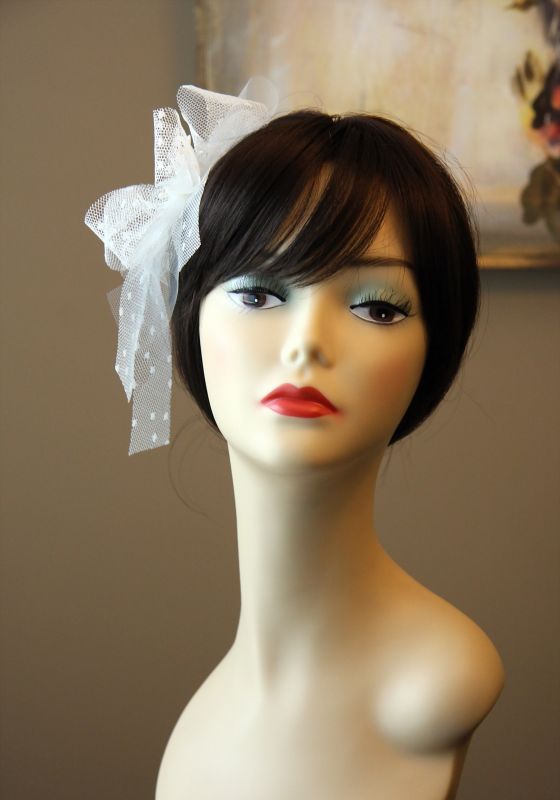 {Veil Give-Away!} Designer vs. Artisan? YOU Decide! :  wedding veil birdcage veil contest give away 1 white ivory Dotted5