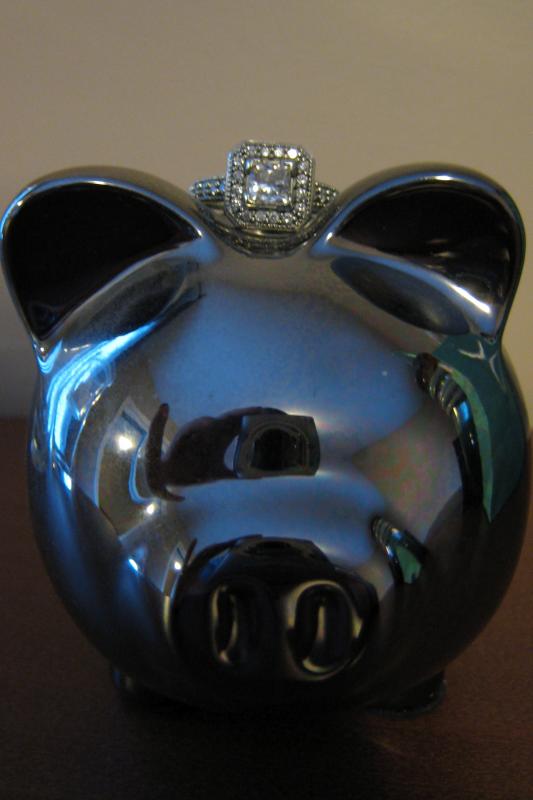 Finally took my e-ring on a photo shoot. :  wedding PiggyBankRing