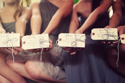 Creative idea's to display place cards? :  wedding Manila Mailing Tags