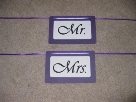 My DIY boutonnieres, card box, and Mr. & Mrs. signs  :) :  wedding Mrmrscompressed