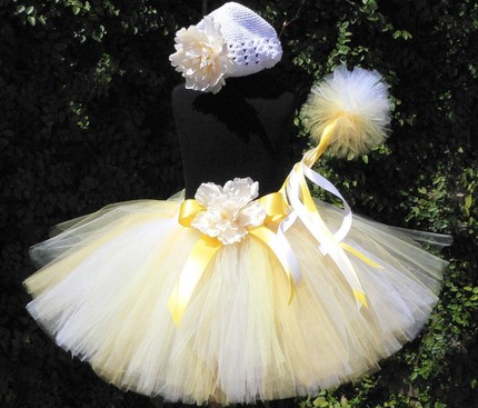 flower girl dresses that are not typical flower girl dresses : wedding flower girl kids attendants Yellow Tutu1