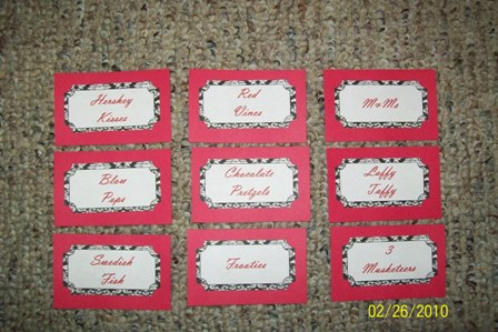 candy buffet ideas. maybe just labels. Please