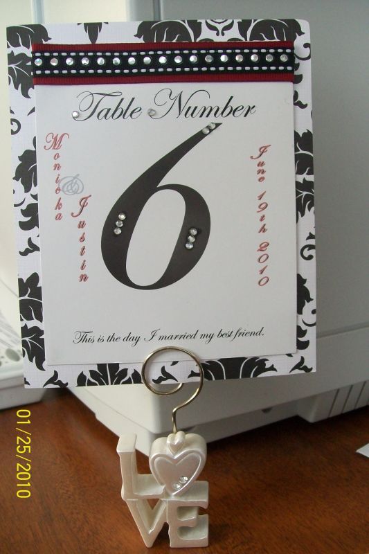 Show off your table numbers!! (real or inspiration) : wedding reception table numbers Table Numbers 002