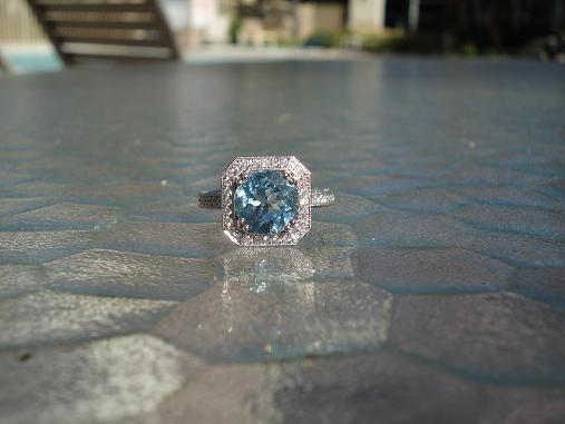 Diamond Aquamarine Ring