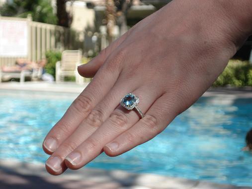 Show off the Coloured Stone E-Rings! :  wedding color stone engagement ring fairytale wedding rings pink engagement rings gorgeous wedding rings pink wedding rings gemstone engagement rings morganite engagement rings Aquamarine Ring 3