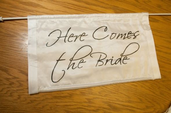 Here Comes the Bride Banner : wedding banner bride tutu 320 Gr144