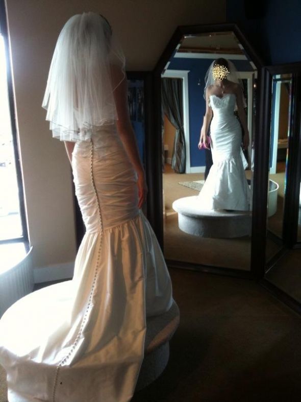 Show me your dresses with Ruching please. :  wedding Front And Back
