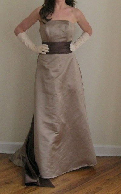  TAUPE CHOCOLATE Bridesmaid Dress Size 8 60 wedding Champagne Dress5