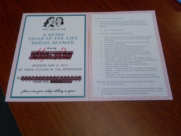 Bridal Shower Invitations :  wedding Front And Back Of Invites