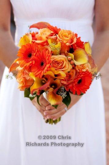 Orange Mixed Bouquet : wedding bouquet orange flowers Orange Bouquet