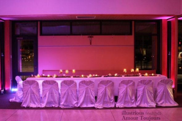 Centerpieces Using Martini and Rounded Stem Glasses :  wedding Longtable