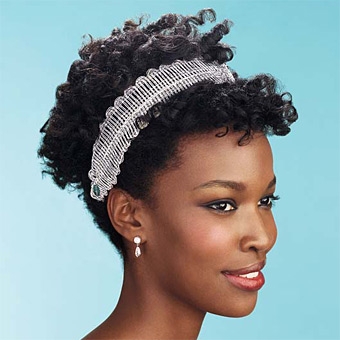 Afro with veil : wedding Black Wedding Hairstyle