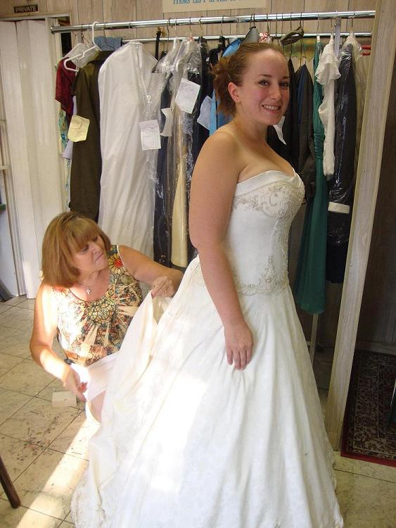 First fitting...fell in love all over again :  wedding davids bridal dress alterations fitting tailoring DSC03255small
