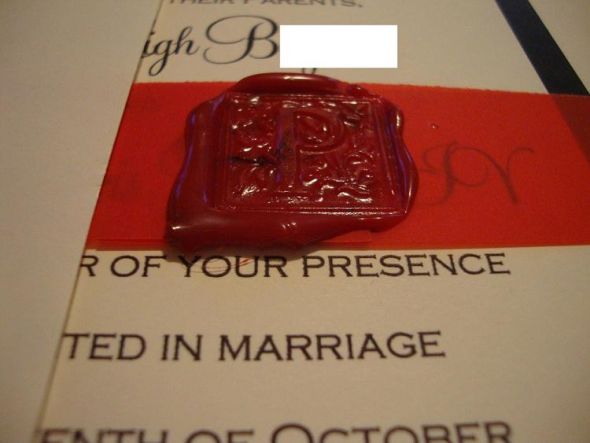 DIY invitations...done!! :  wedding diy invitations invites vellum paperandmorecom faux wax seals wax Red Wax Sealedit