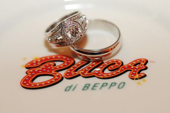What does a halo setting look like with a wedding band? :  wedding BucaRings