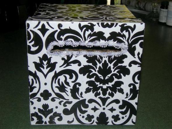 Purple Black White and Silver wedding damask chair