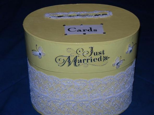 I make inexpensive wedding card boxes for your reception to keep your cards
