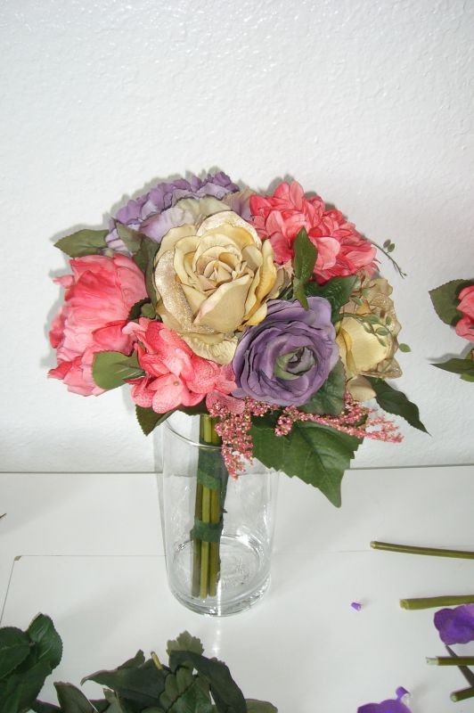 My (fake) bouquet! :  wedding fake flowers CIMG3200