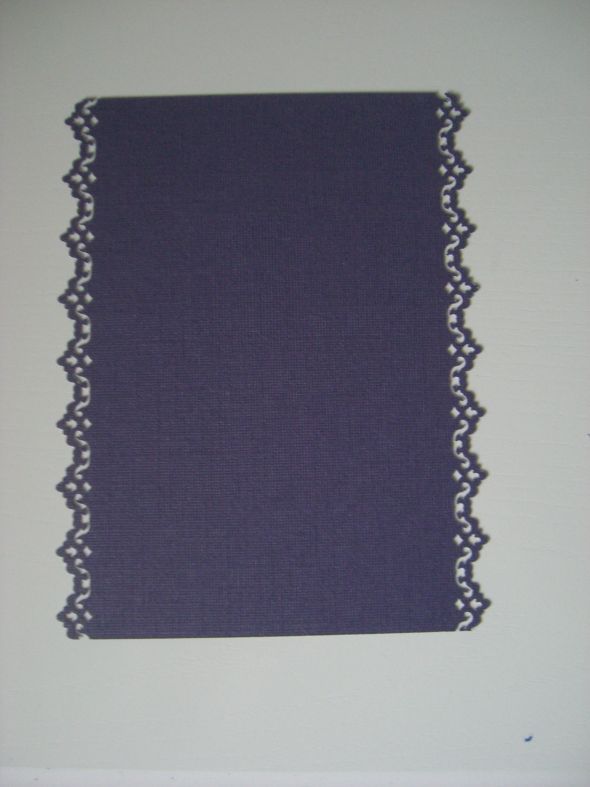 Laced Edge Invites Tutorial :  wedding lace punch simple purple white silver invitations CIMG3421