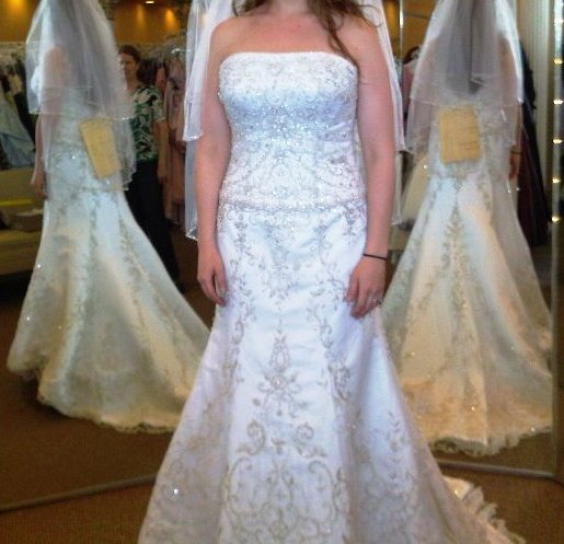 Post your wedding dress photos!! :  wedding crl277 oleg cassini wedding dress jcrew 1 pronovias agosto 9v9665 WBmydress