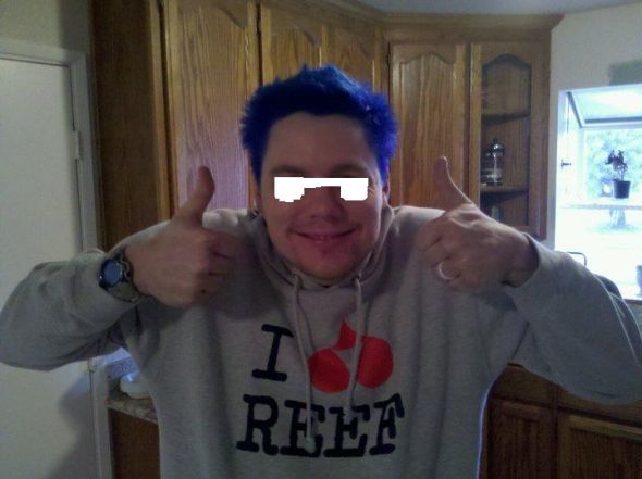 My husband dyed his hair blue.... :  wedding Blue Haired Angel 2