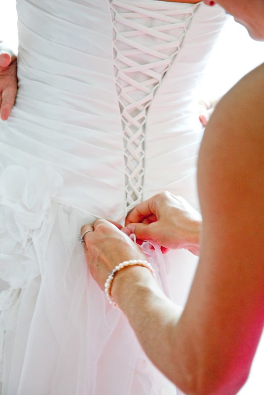 does my corset back dress look too big to you? :( [PICS!] :  wedding corset alterations tight small too help first fitting Corset